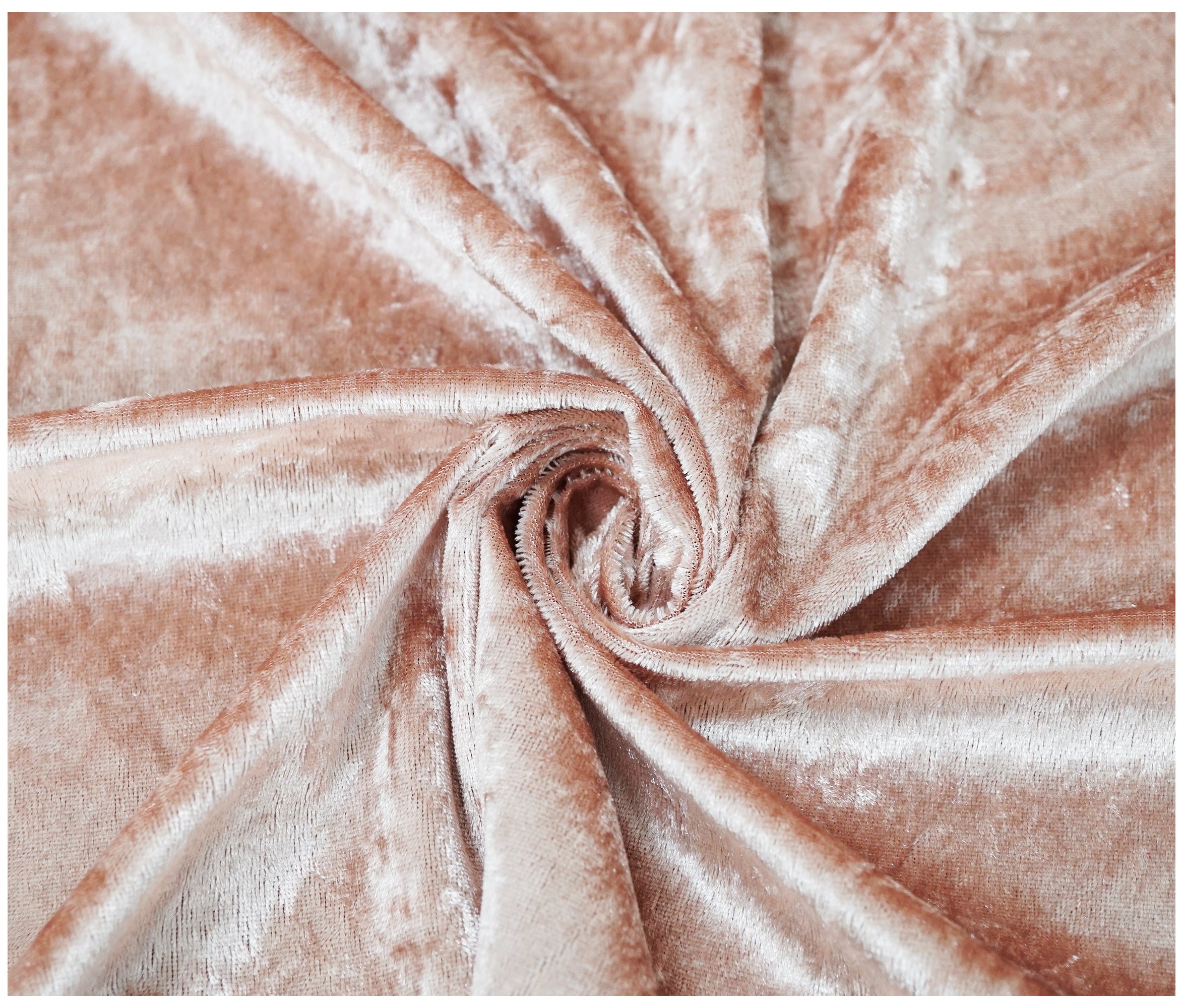 Rose Gold Crushed Velvet Fabric – Velour Material for Crafting
