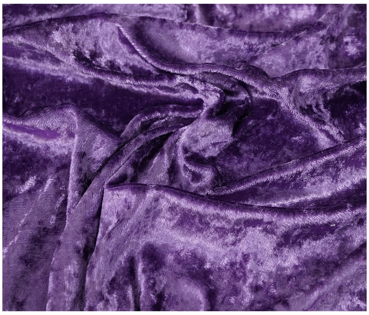 Amethyst Crushed Velvet Fabric Velour Material - 150cm Wide