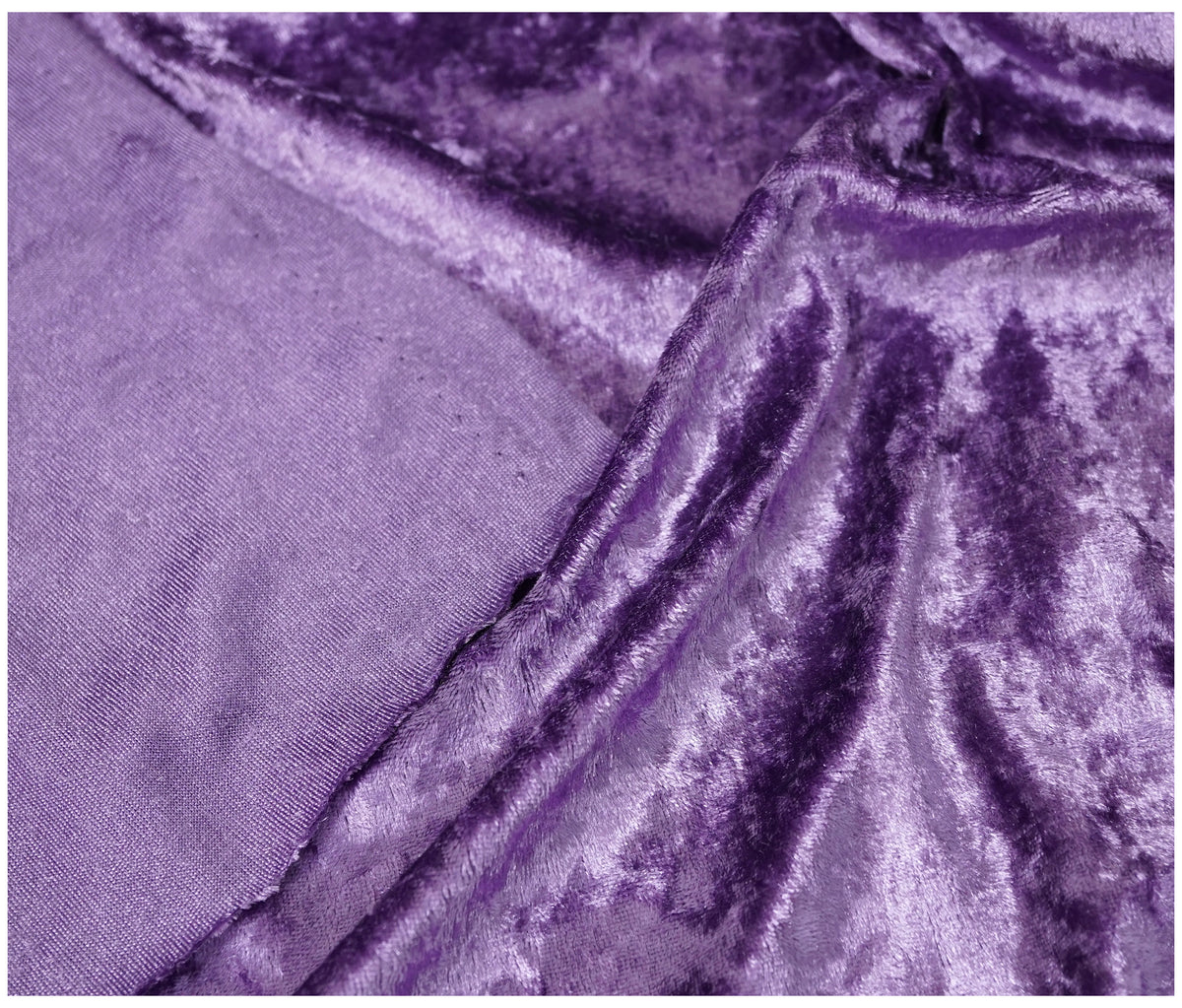 Amethyst Crushed Velvet Fabric Velour Material - 150cm Wide