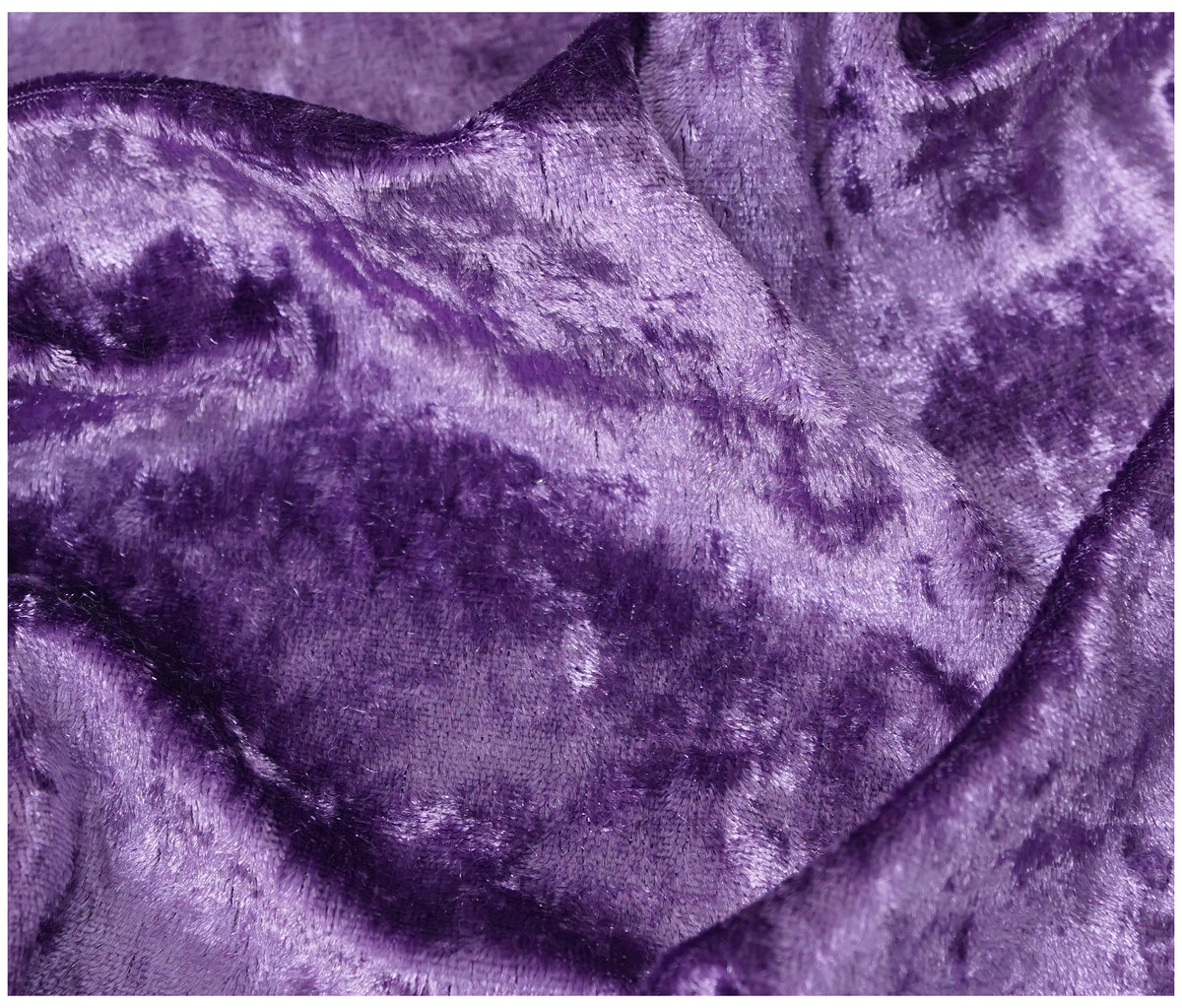 Amethyst Crushed Velvet Fabric Velour Material - 150cm Wide