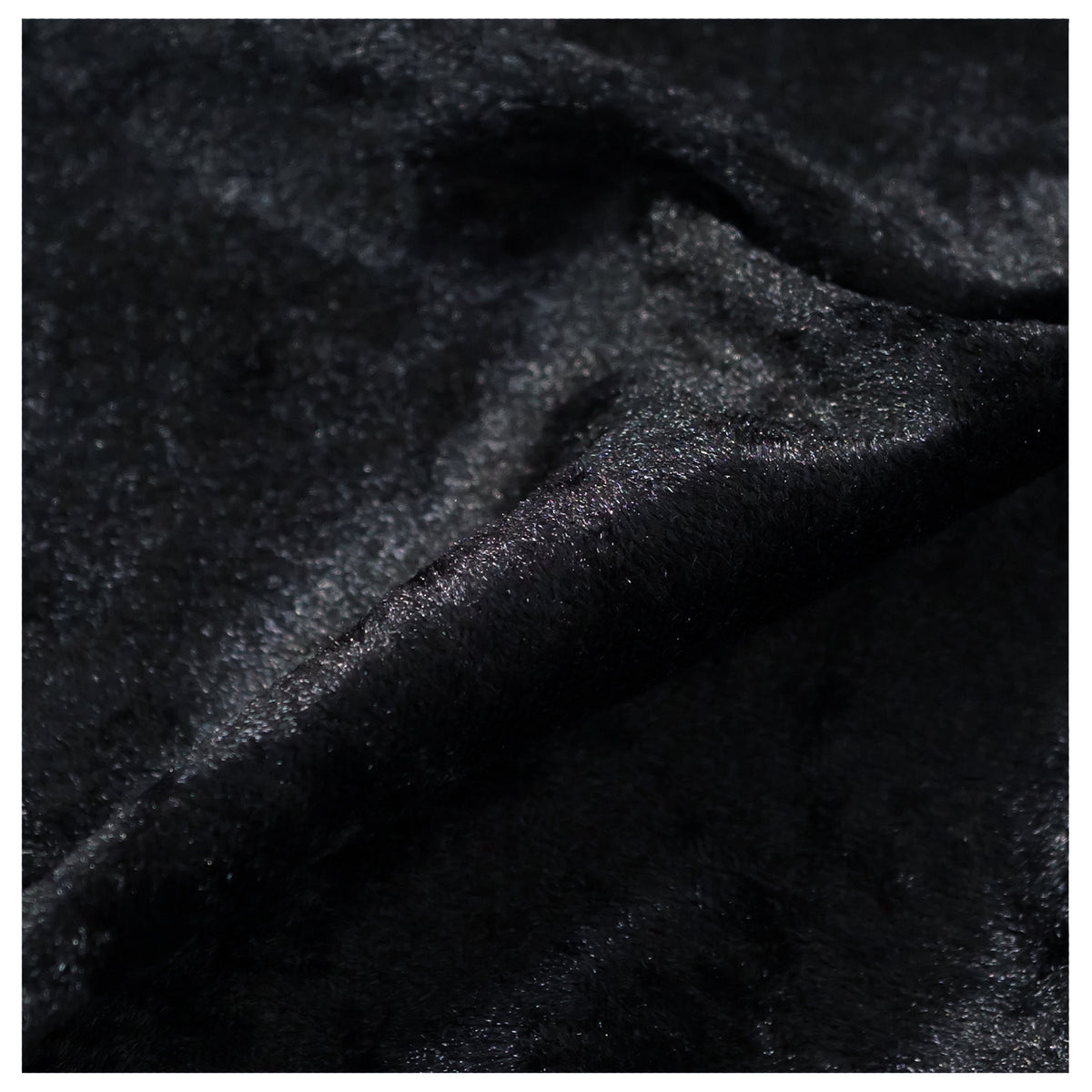 Black Crushed Velvet Fabric Velour Material - 150cm Wide