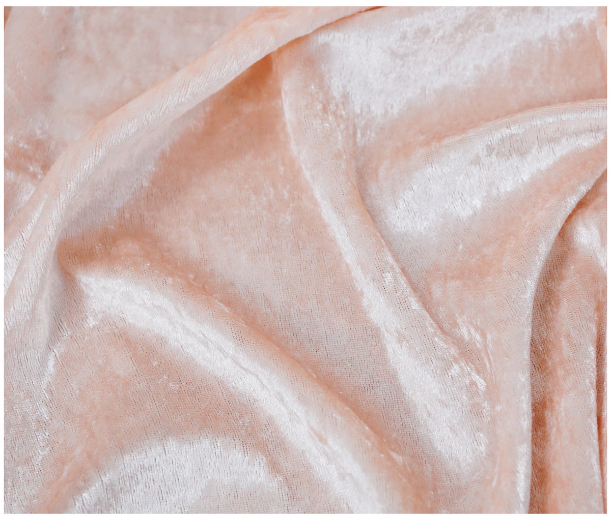 Blush Crushed Velvet Fabric Velour Material - 150cm Wide