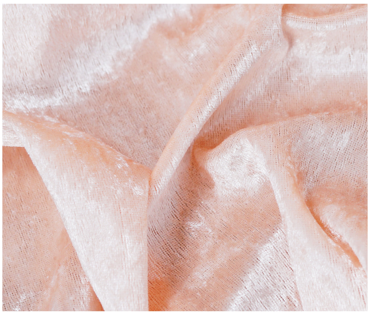 Blush Crushed Velvet Fabric Velour Material - 150cm Wide