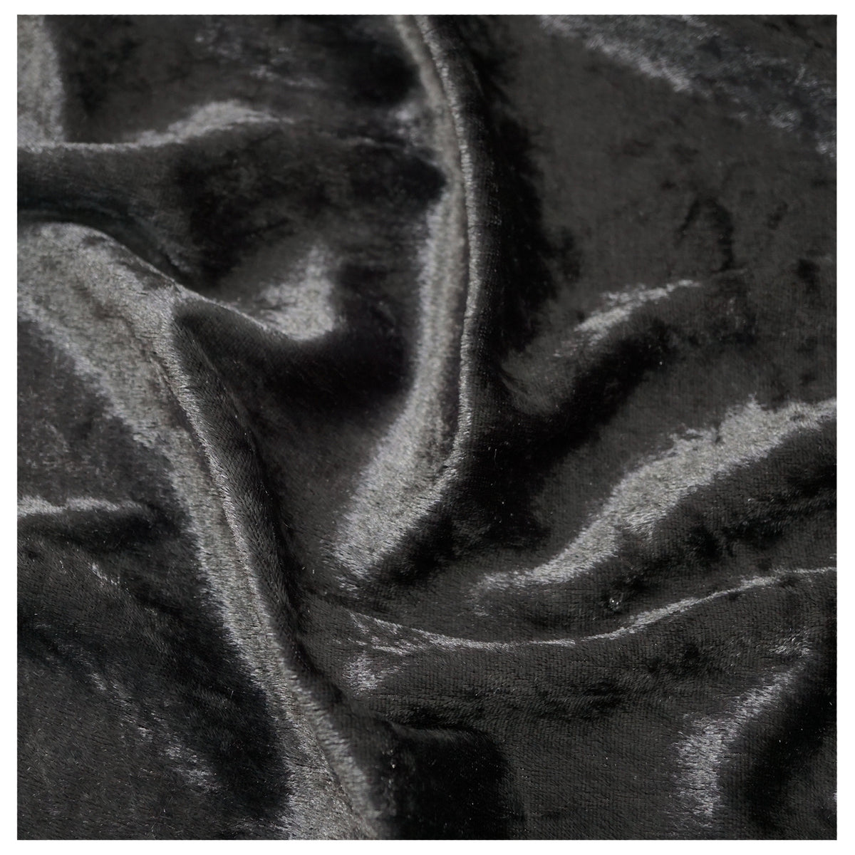 Charcoal Crushed Velvet Fabric Velour Material - 150cm Wide