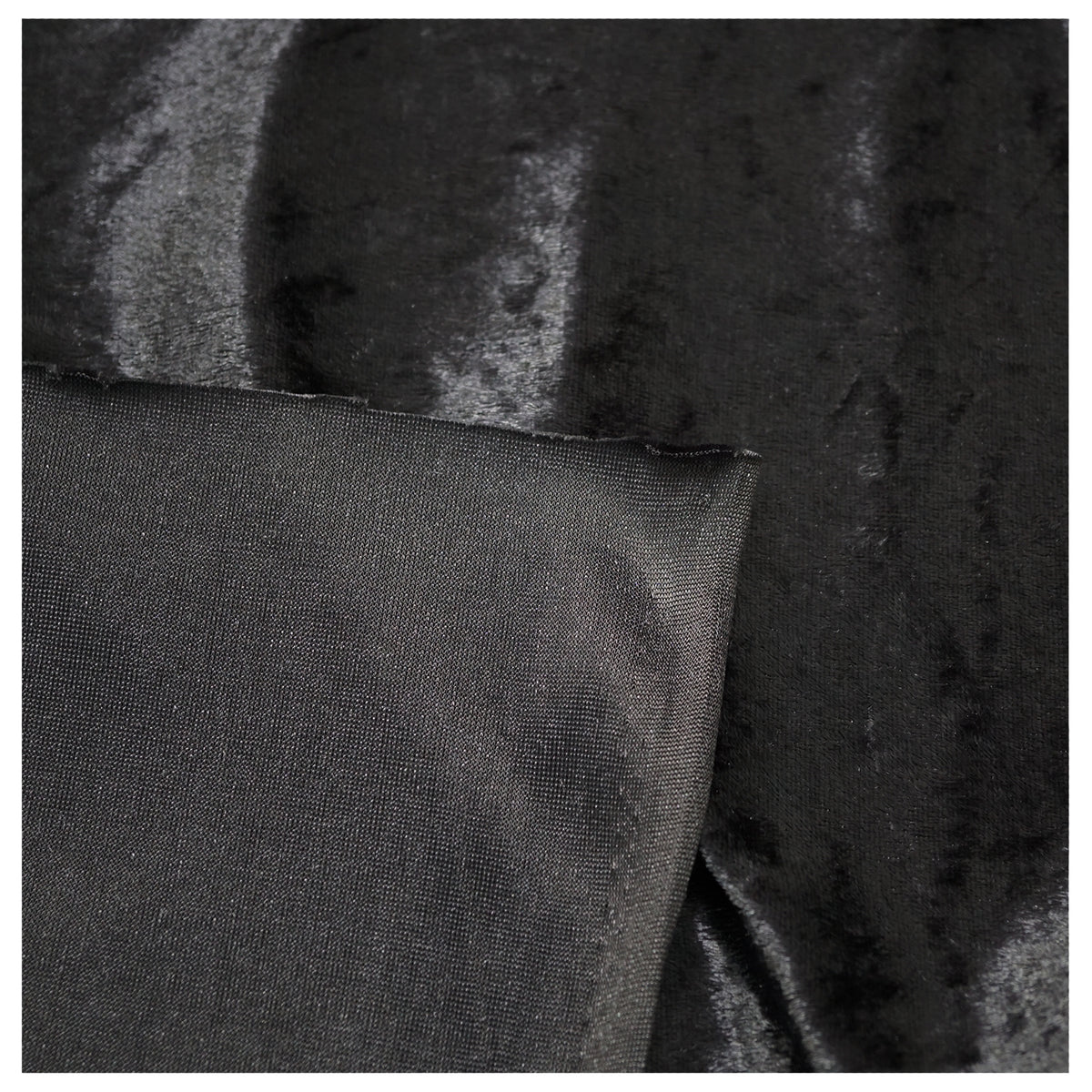 Charcoal Crushed Velvet Fabric Velour Material - 150cm Wide