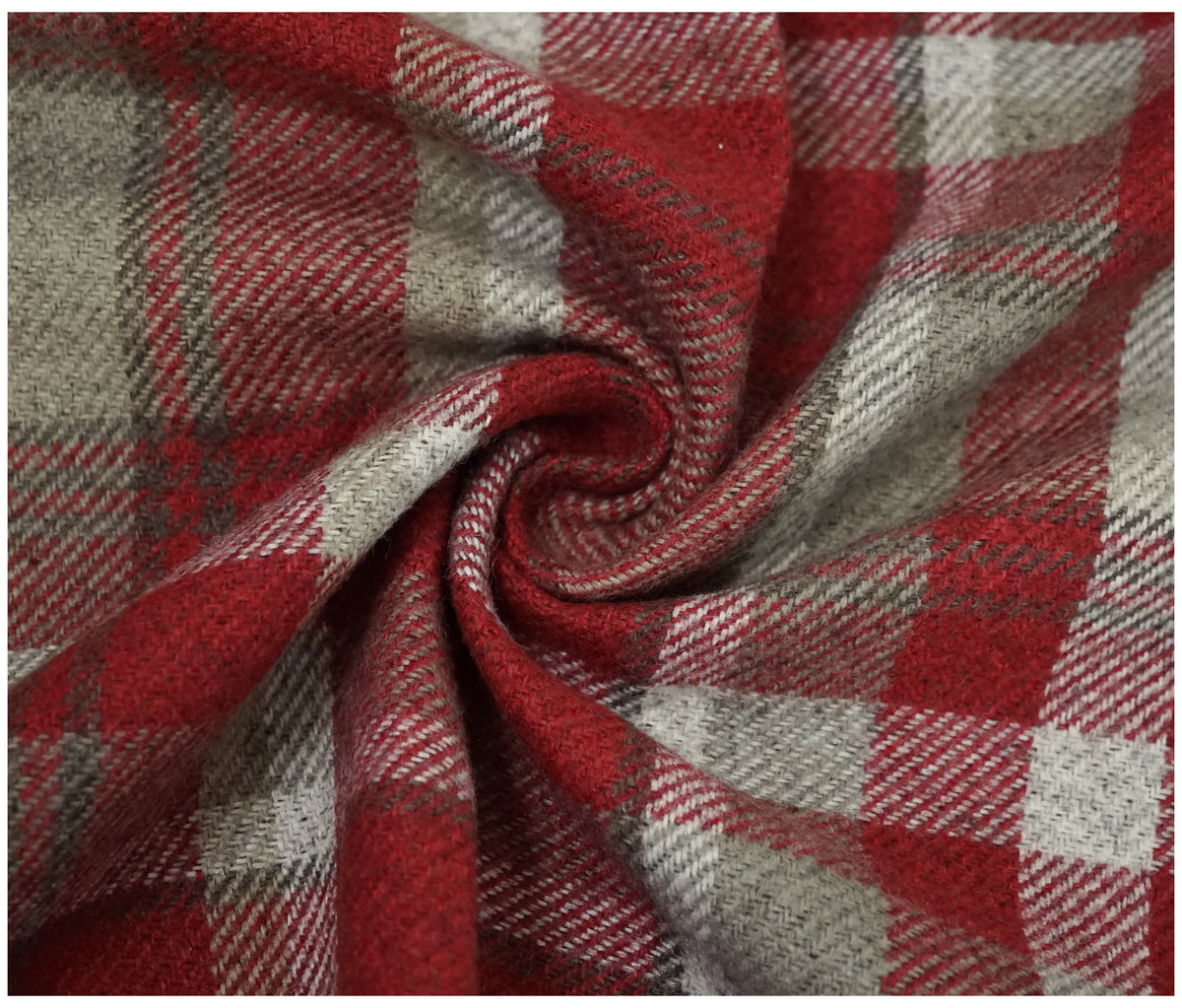 Skye Balmoral Thick Wool Effect Tartan Upholstery Fabric | 140cm Wide