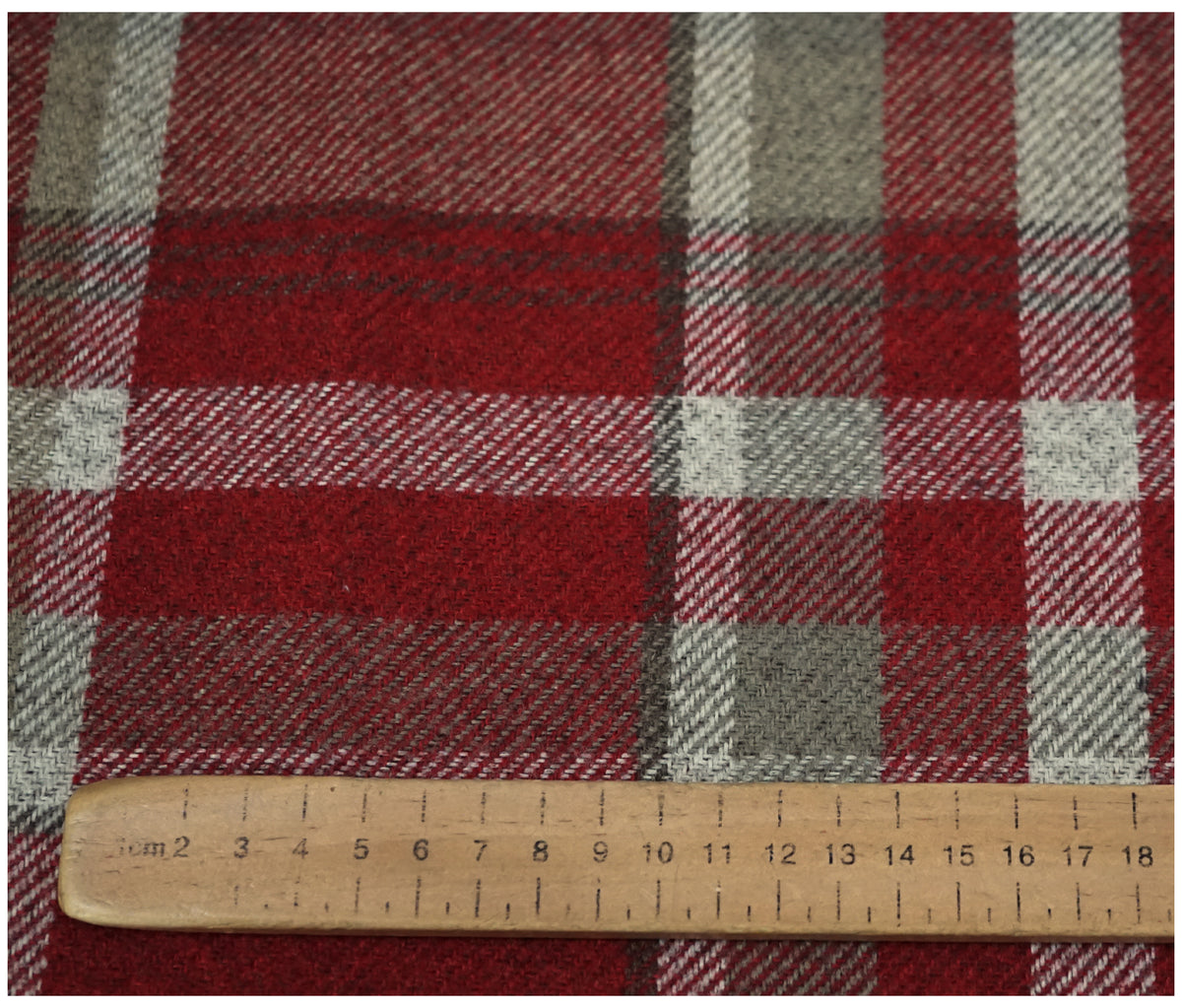 Skye Balmoral Thick Wool Effect Tartan Upholstery Fabric | 140cm Wide