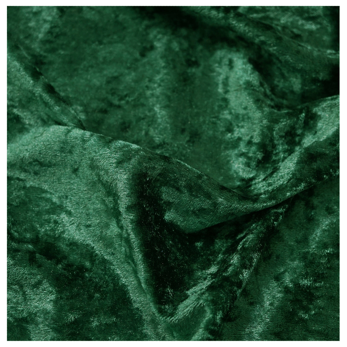 Forest Green Crushed Velvet Fabric Velour Material - 150cm Wide