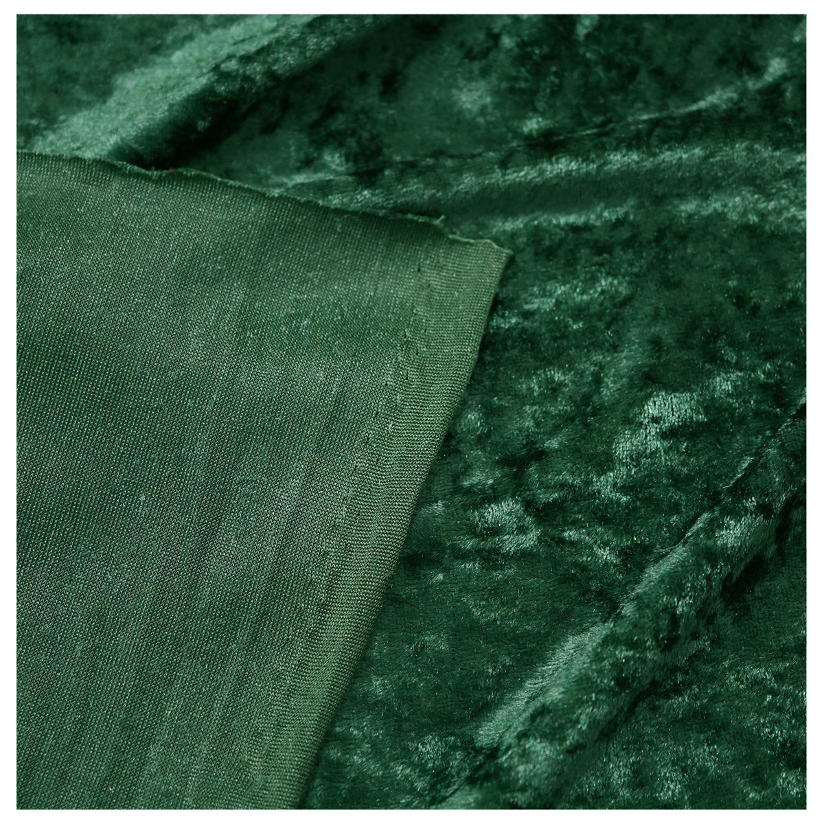 Forest Green Crushed Velvet Fabric Velour Material - 150cm Wide