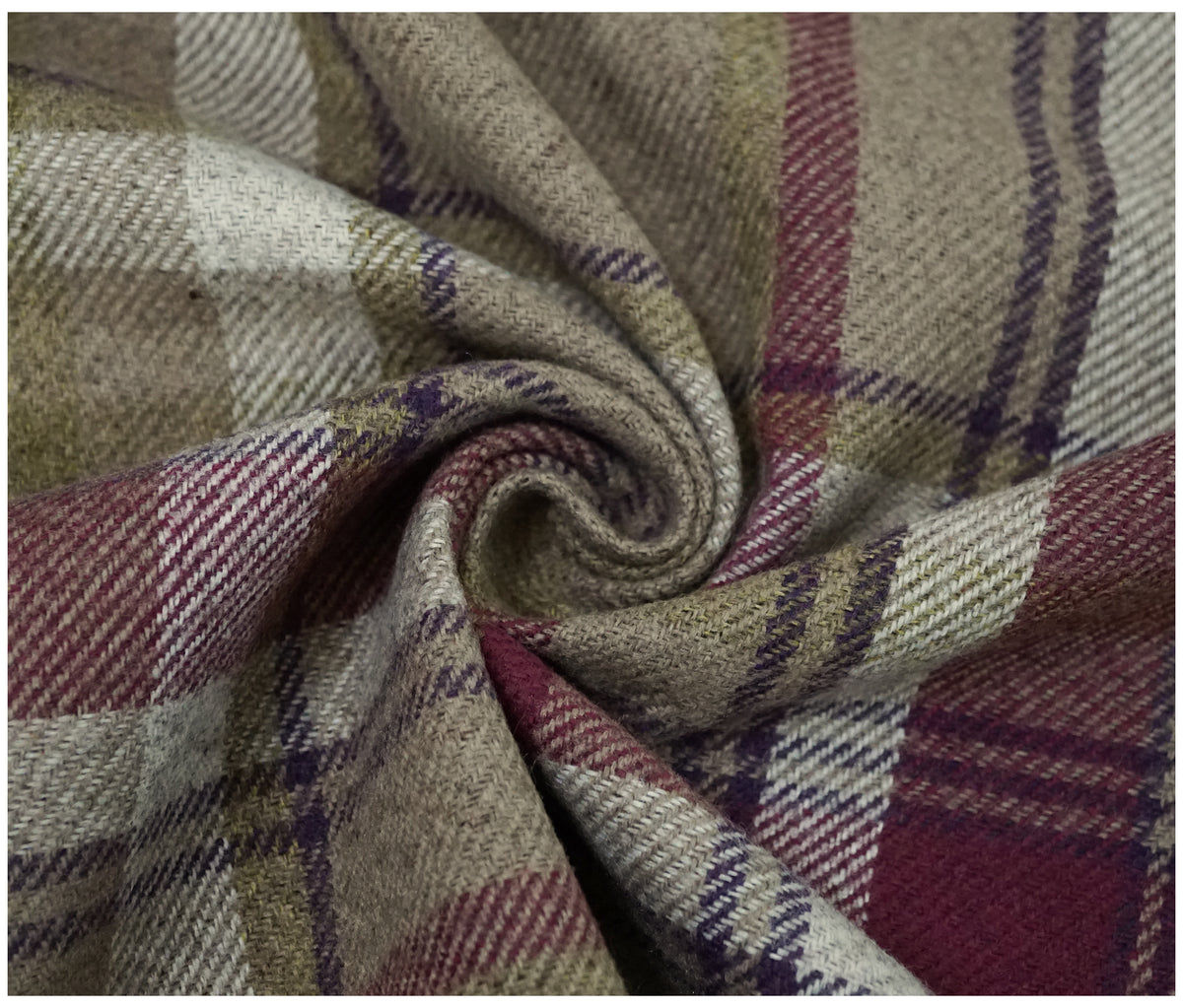 Skye Balmoral Thick Wool Effect Tartan Upholstery Fabric | 140cm Wide