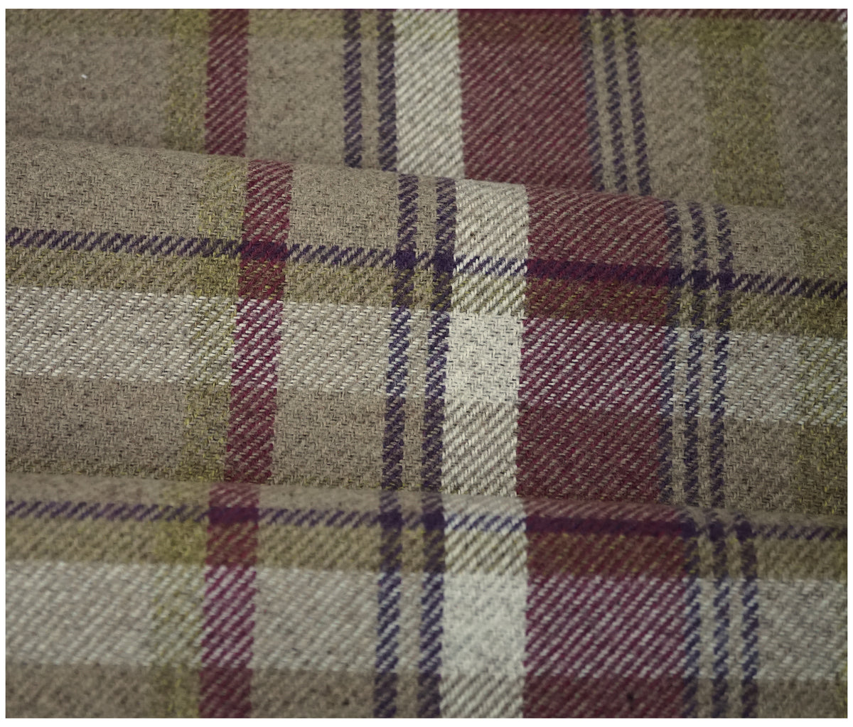 Skye Balmoral Thick Wool Effect Tartan Upholstery Fabric | 140cm Wide