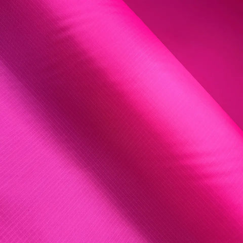 Hot Pink Waterproof Ripstop Polyester Fabric – Tear-Resistant Outdoor Material 150cm Wide