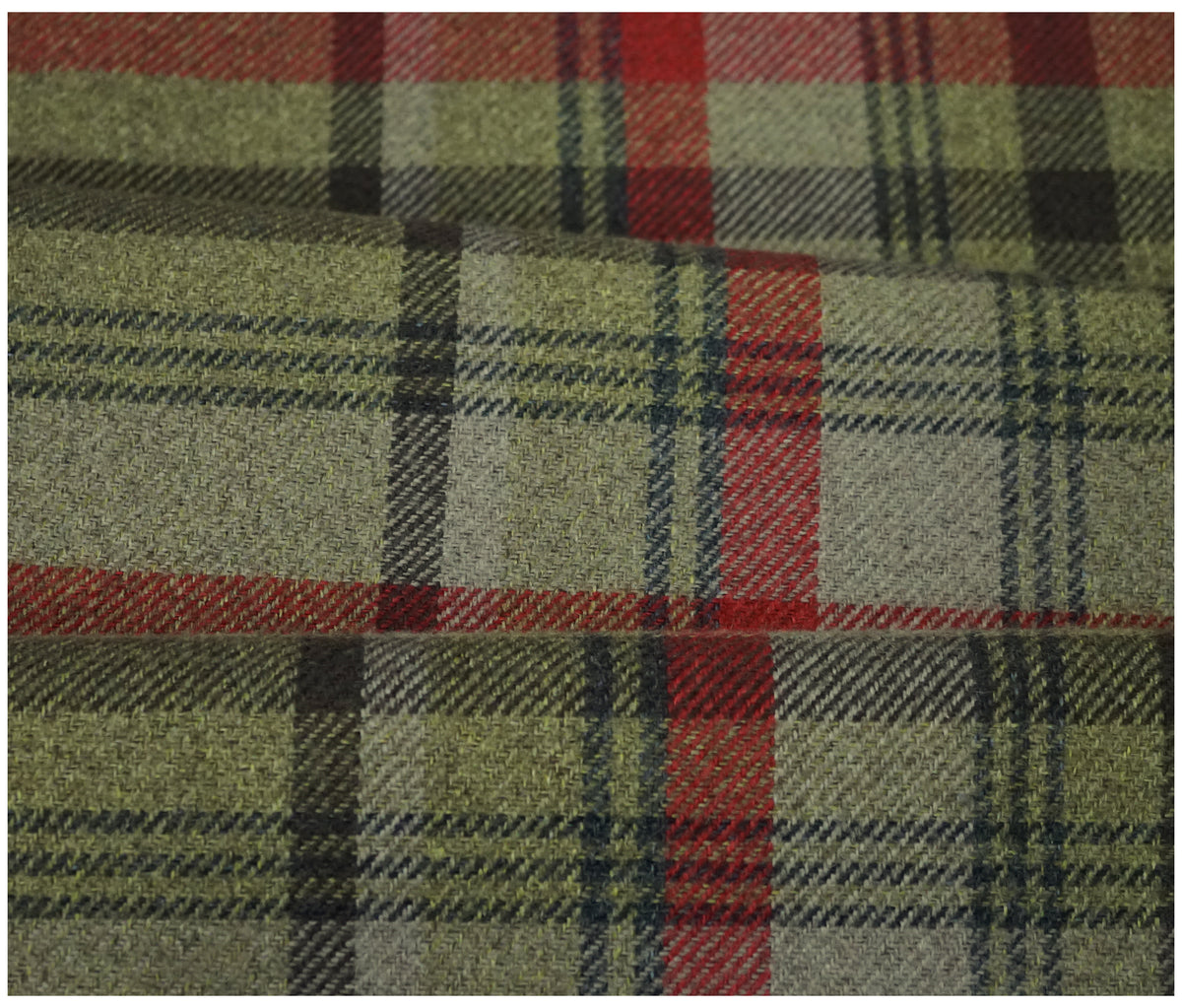 Skye Balmoral Thick Wool Effect Tartan Upholstery Fabric | 140cm Wide