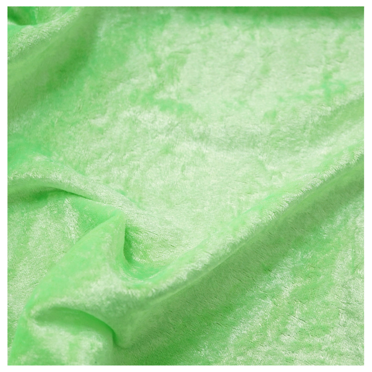 Lime Crushed Velvet Fabric Velour Material - 150cm Wide