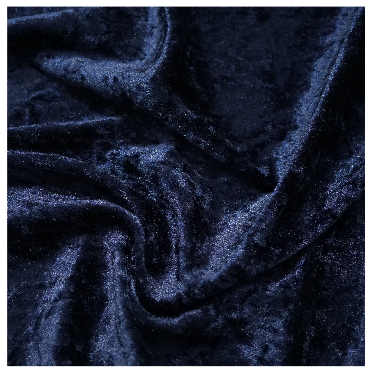 Navy Crushed Velvet Fabric Velour Material - 150cm Wide