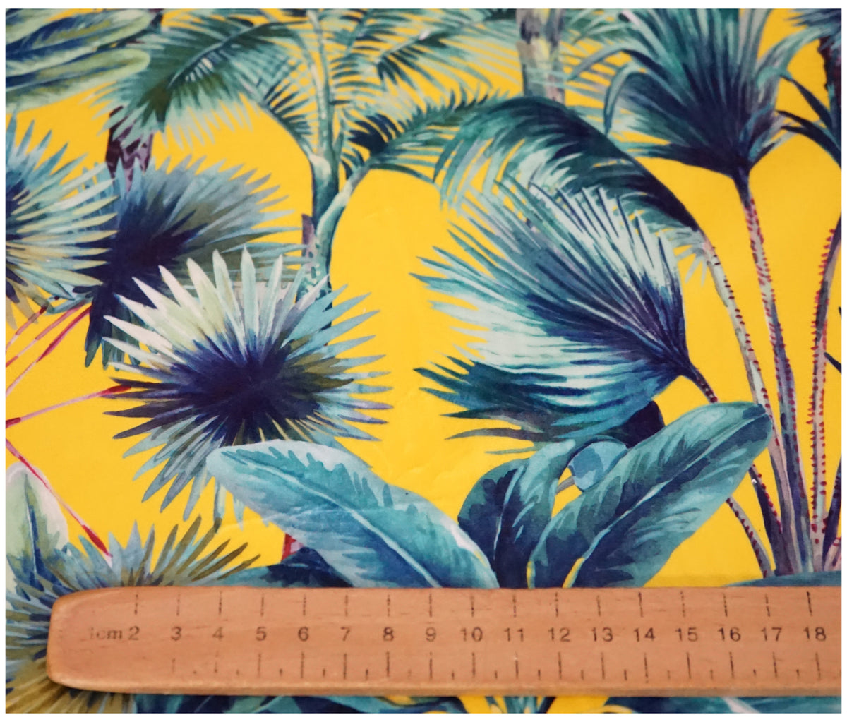 Palm Springs Digital Printed Plush Velvet Upholstery Fabric Curtains Cushions Material | 148cm Wide