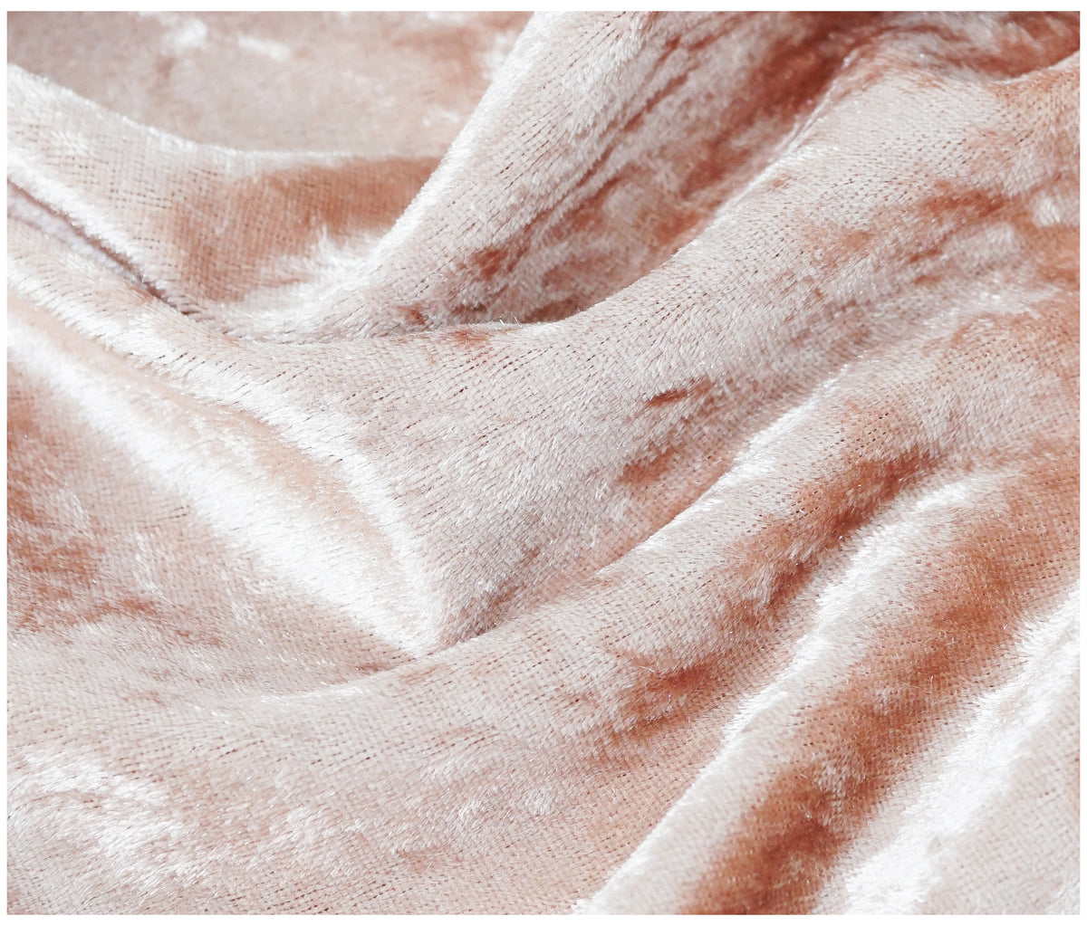 Rose Gold Crushed Velvet Fabric Velour Material - 150cm Wide