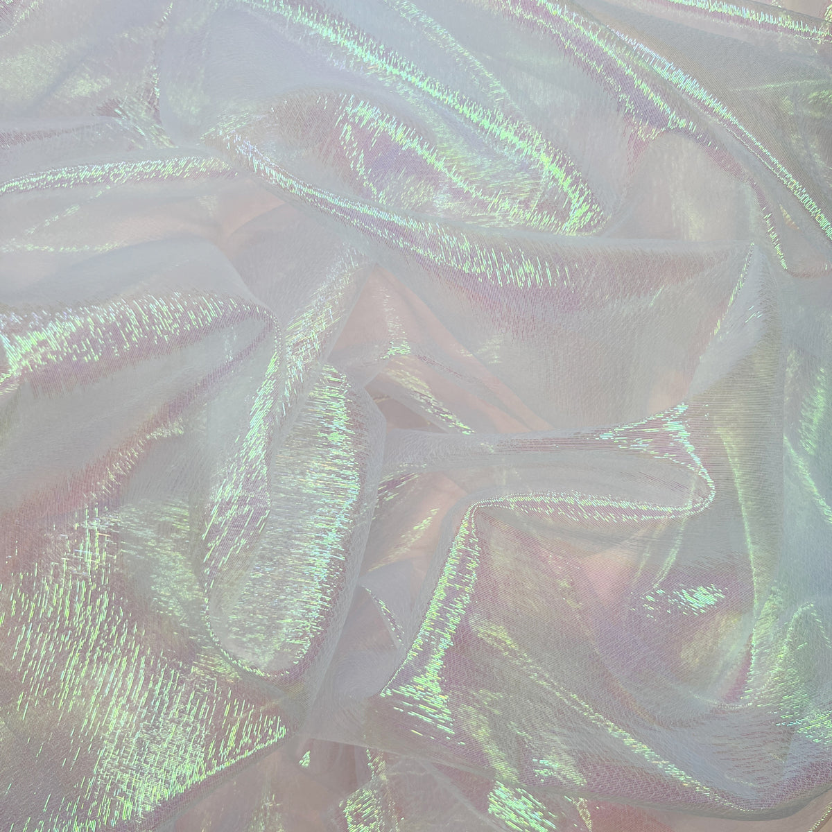 Shimmer Organza Fabric Voile Drape Halloween Pearl Iridescent Shear Material | 130cm Wide