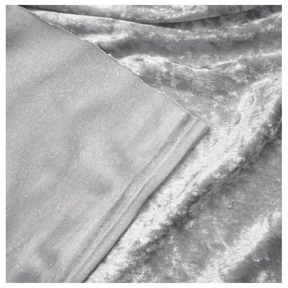 Silver Crushed Velvet Fabric Velour Material - 150cm Wide