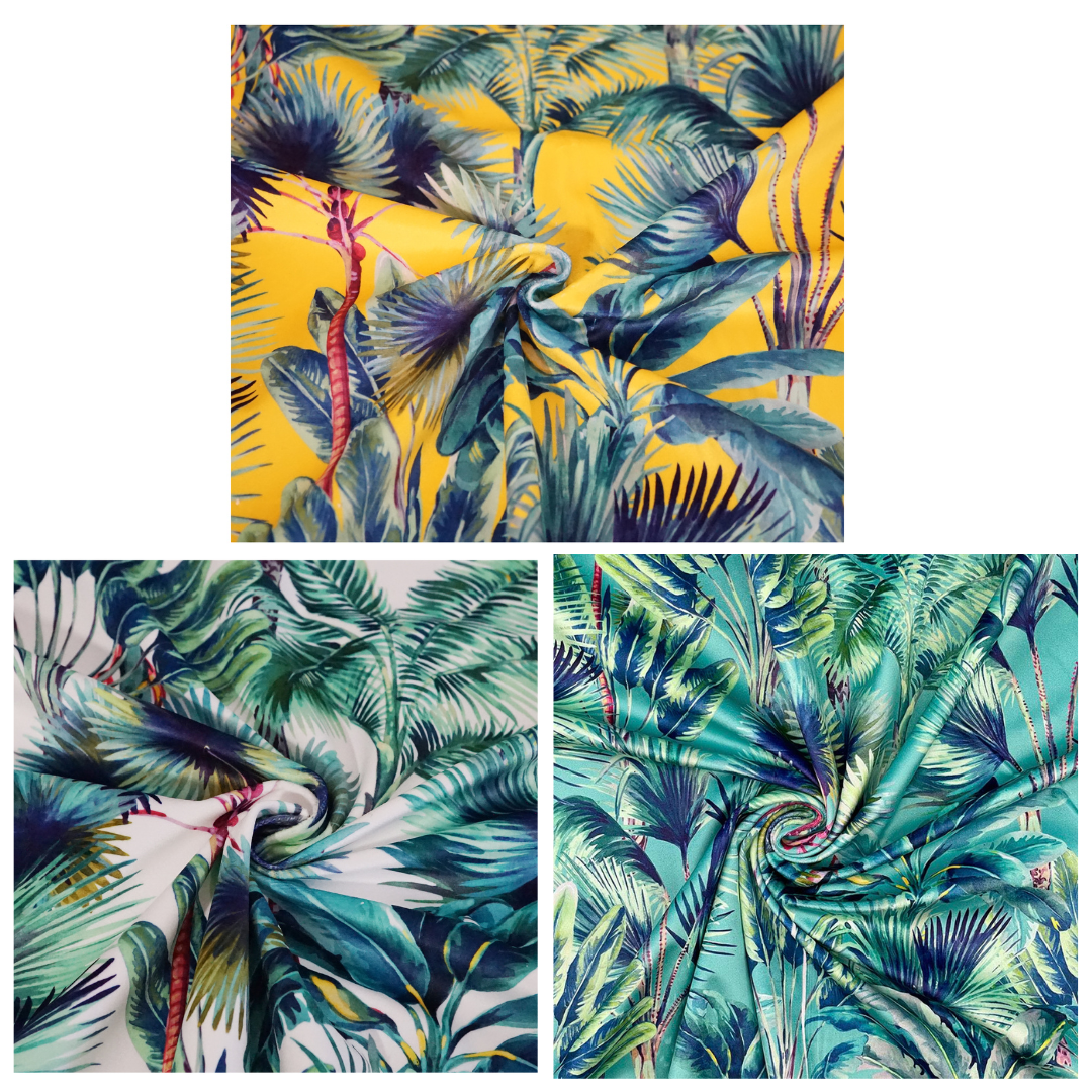 Palm Springs Digital Printed Plush Velvet Upholstery Fabric Curtains Cushions Material | 148cm Wide