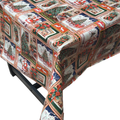 Greetings Cards Christmas vinyl tablecloth – festive waterproof PVC table cover with wipe-clean surface and winter holiday design
