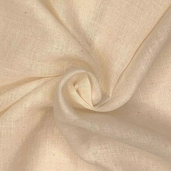 100% Cotton Muslin Fabric Soft Cheesecloth Strain Food Sieve Material | 150cm Wide