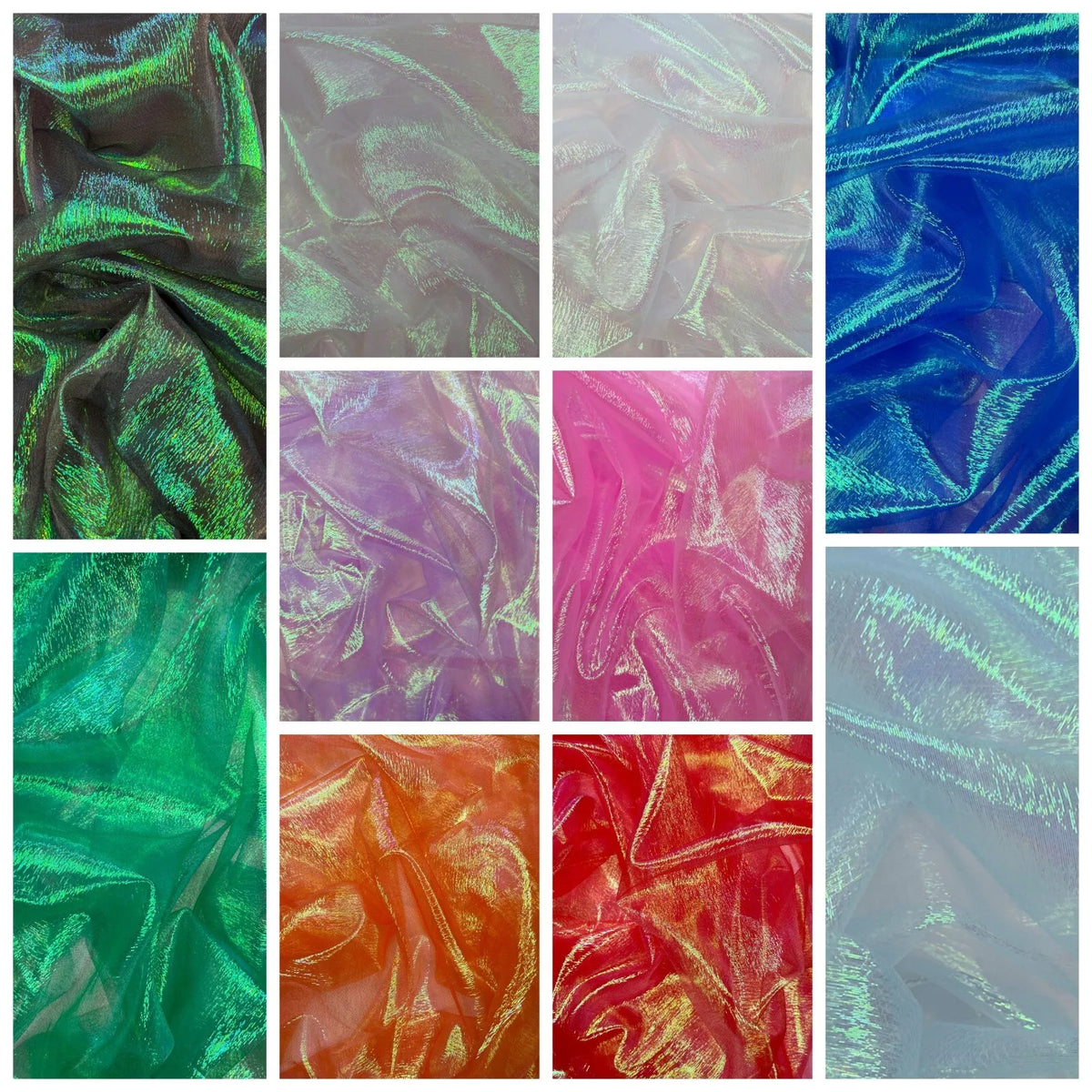 Shimmer Organza Fabric Voile Drape Halloween Pearl Iridescent Shear Material | 130cm Wide