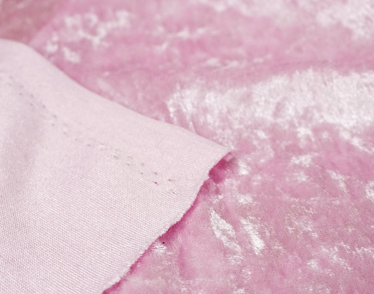 Baby Pink Crushed Velvet - The Fabric Trade