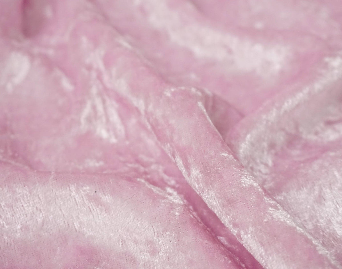 Baby Pink Crushed Velvet - The Fabric Trade
