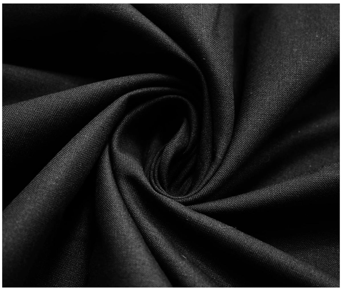 Black 100% Plain Cotton The Fabric Trade