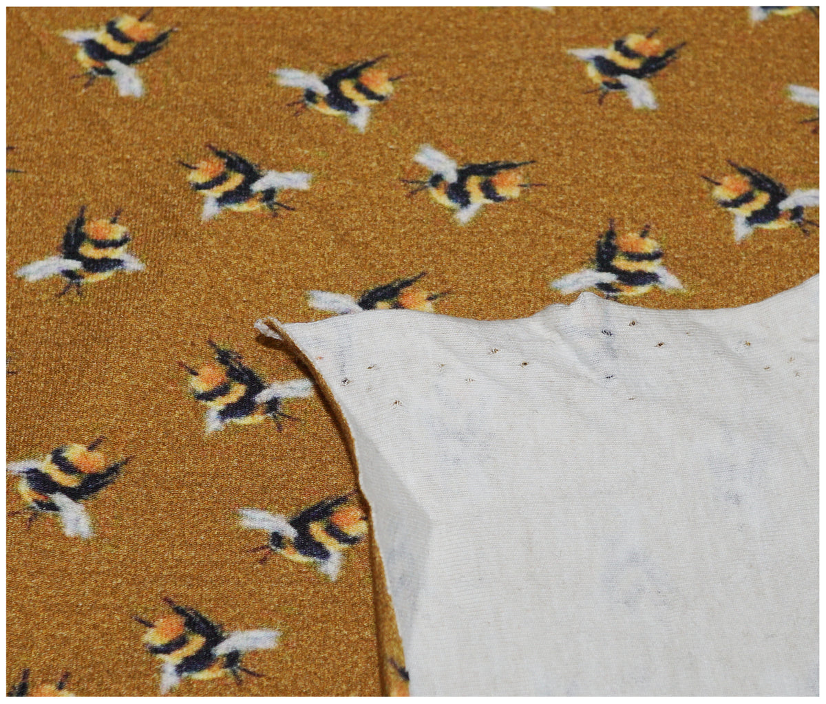 Bumblebee Mustard Printed Jersey - The Fabric Trade