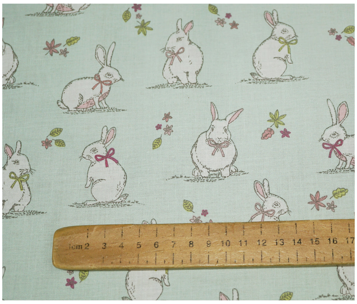 Bunnies Duckegg Lifestyle Printed 100% Cotton - The Fabric Trade