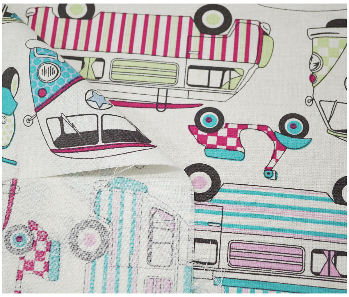 Campervan Candy Lifestyle Printed 100% Cotton - The Fabric Trade