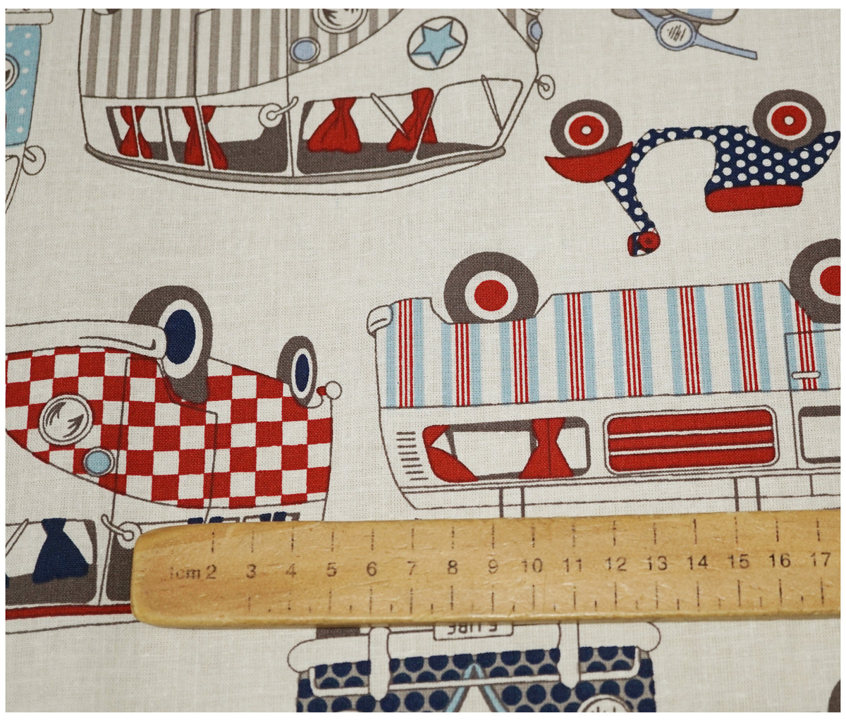 Campervan Nautical Lifestyle Printed 100% Cotton - The Fabric Trade