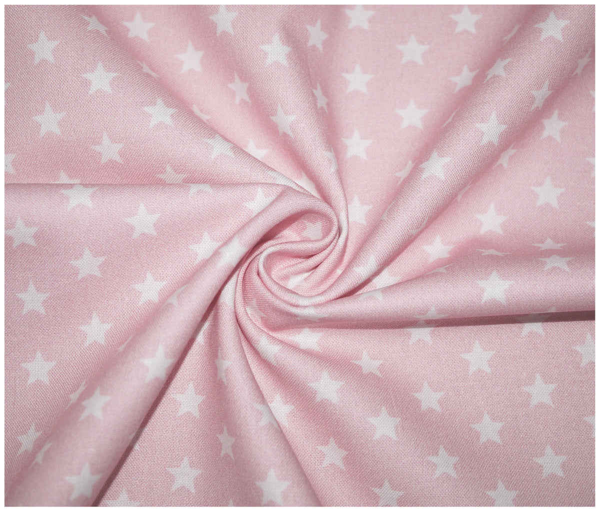 Candy Pink Little Stars Printed 100% Cotton - The Fabric Trade