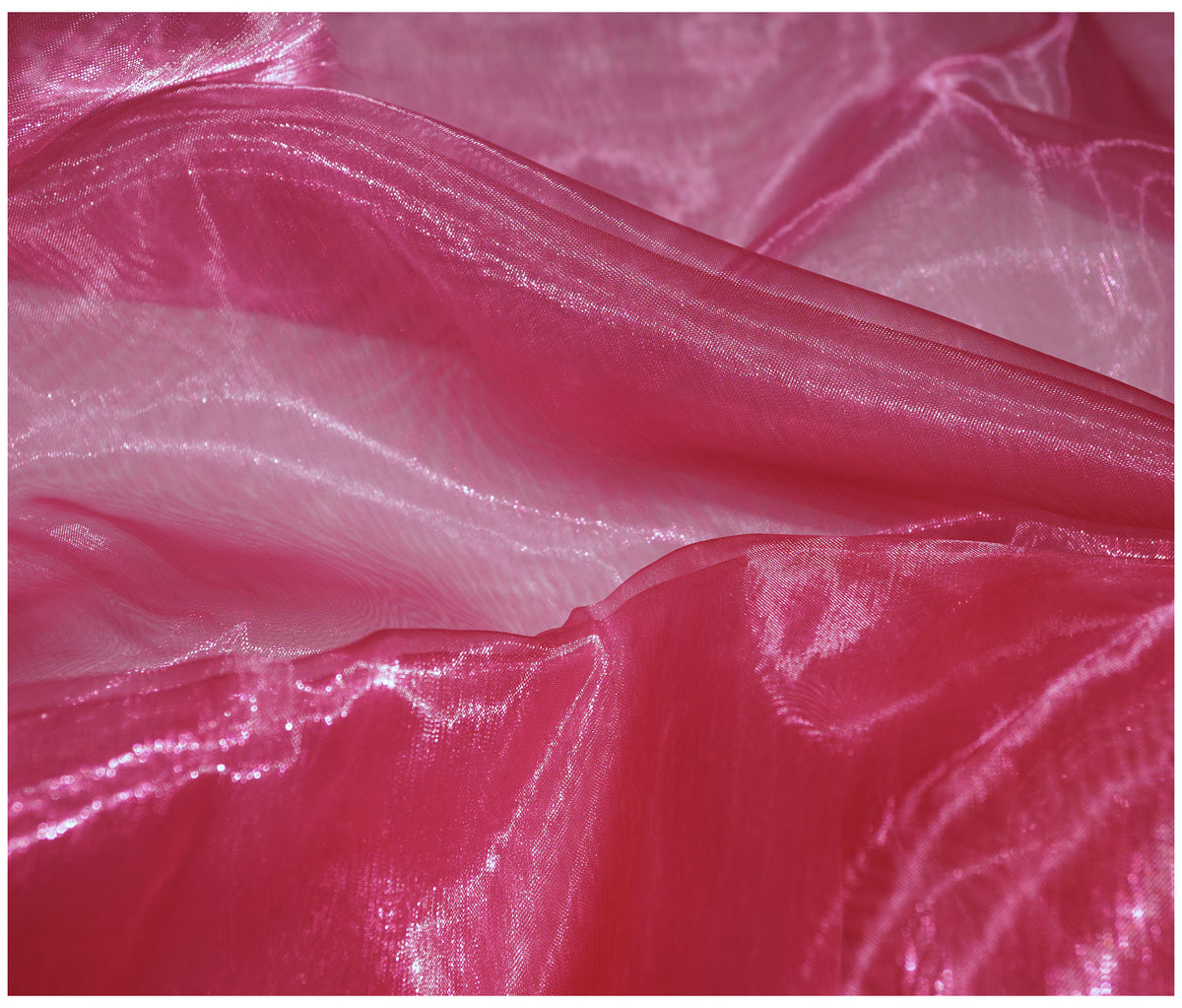 Cerise Pink Organza - The Fabric Trade