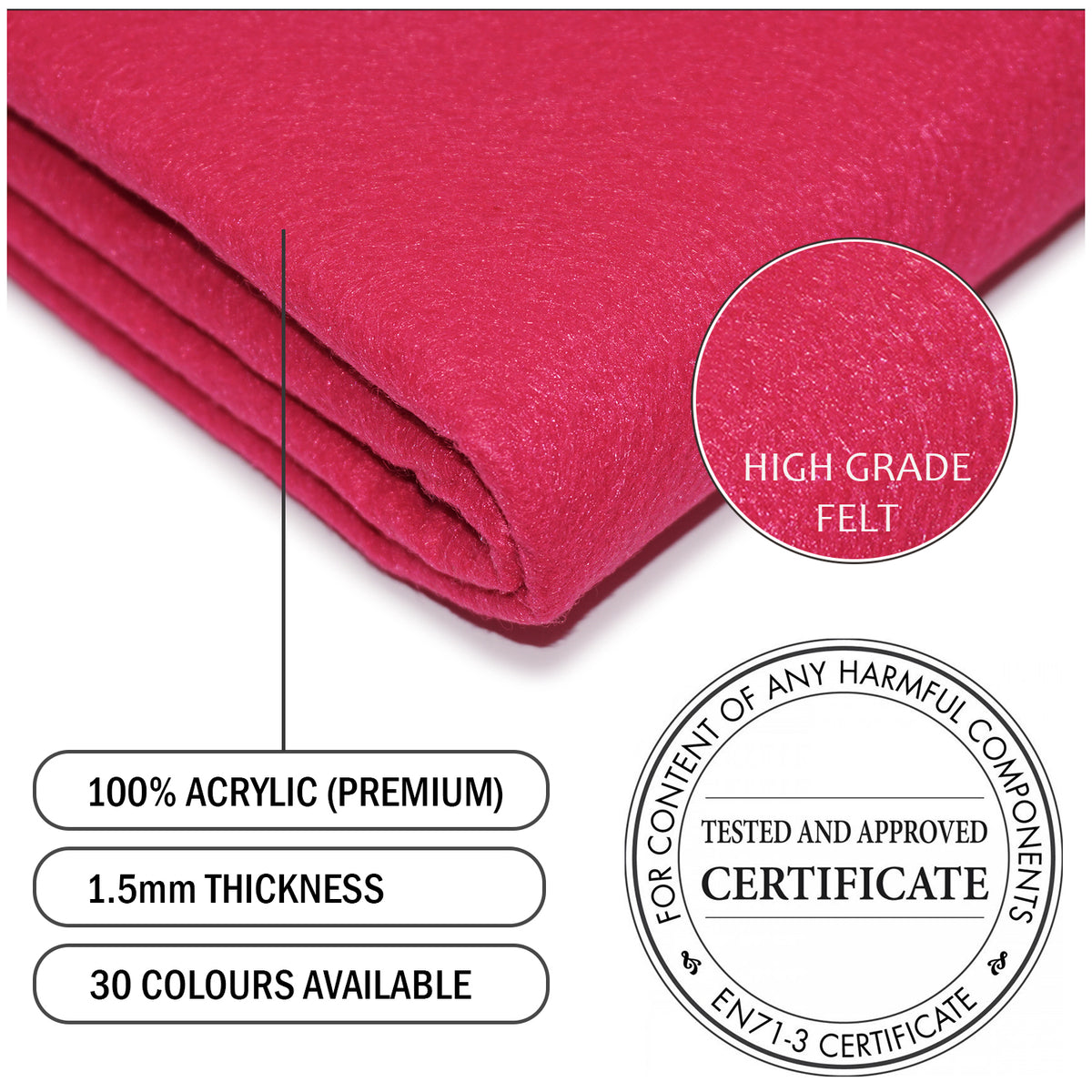 Cerise Pink Felt - The Fabric Trade