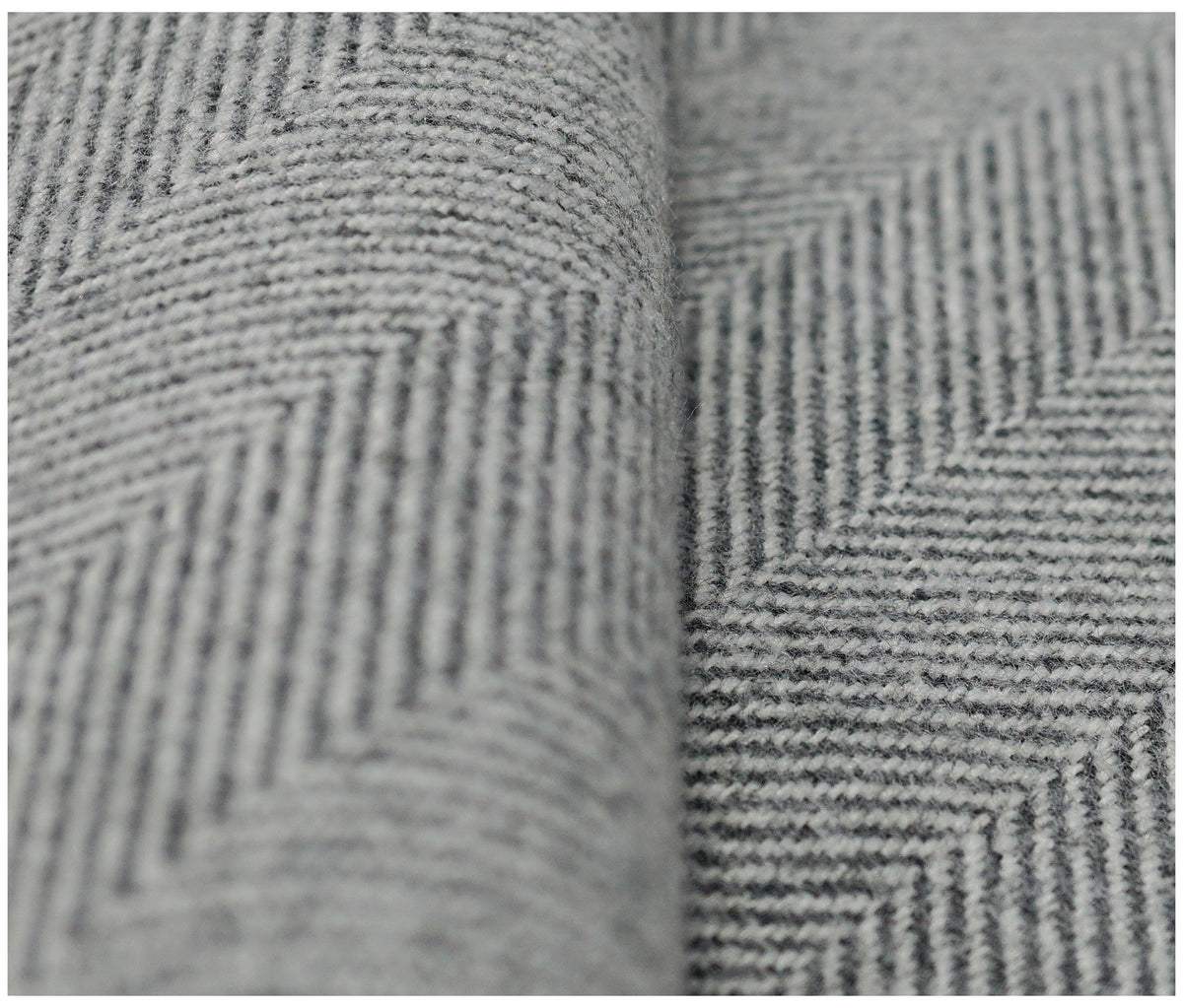 Charcoal Herringbone Balmoral Tweed Thick Wool Effect Plain Upholstery