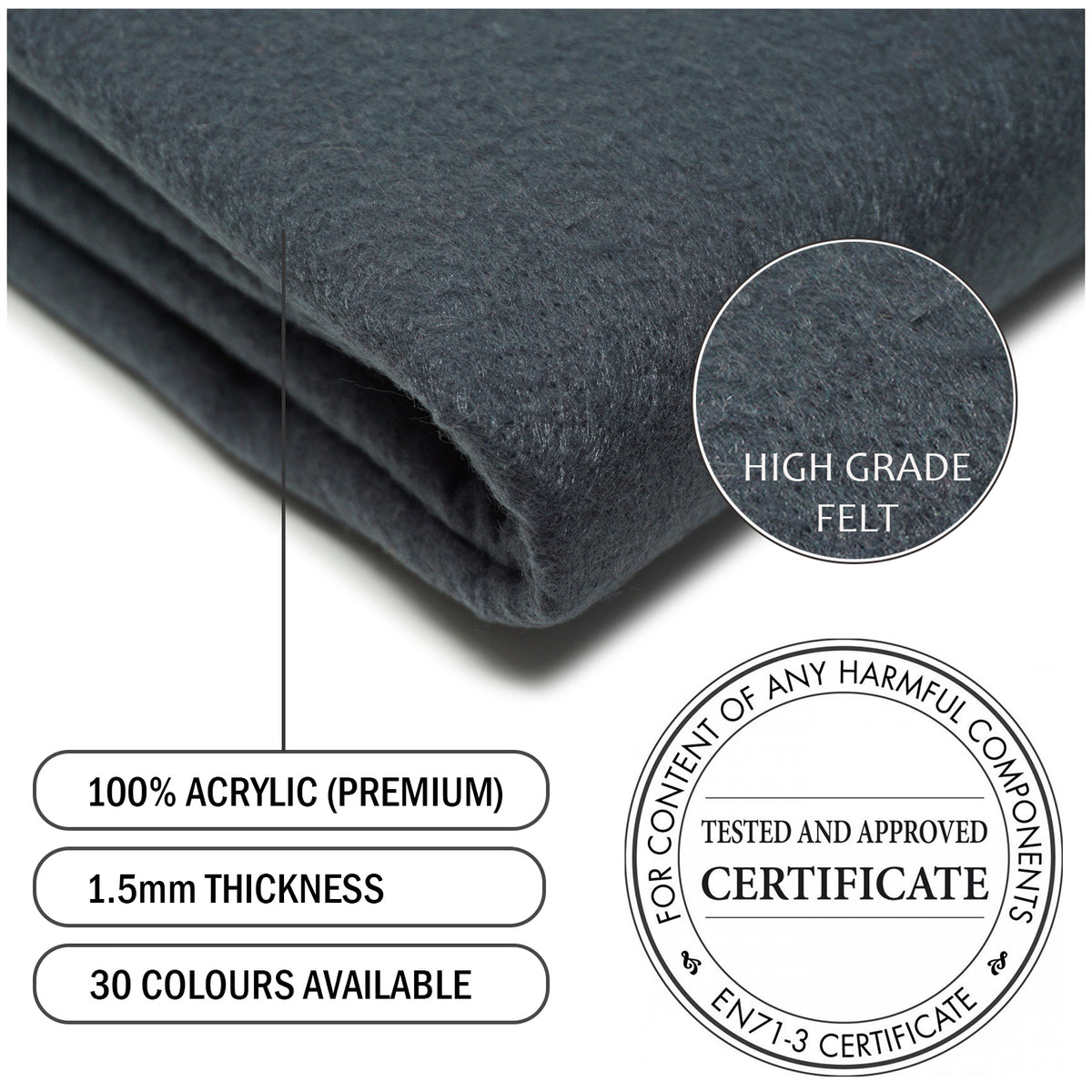 Charcoal Felt - The Fabric Trade