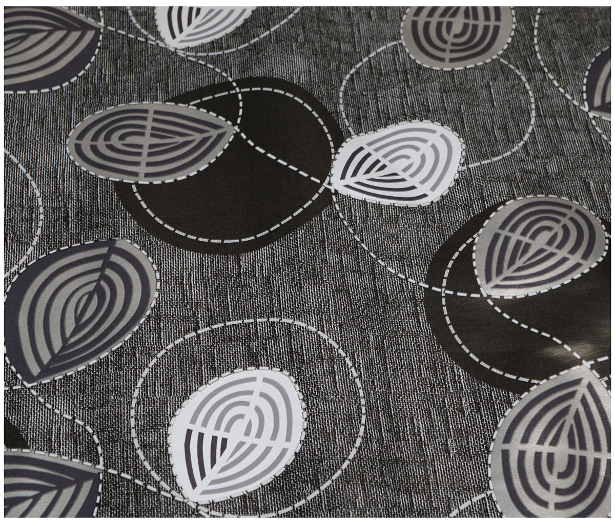 Charcoal Leaves Tablecloth - The Fabric Trade