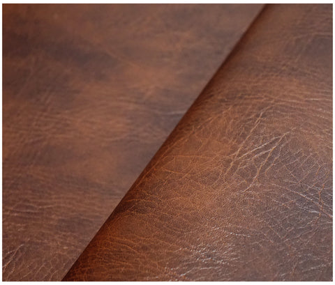 Chestnut Chester Faux Leather - The Fabric Trade