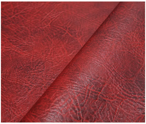 Dark Red Chester Faux Leather - The Fabric Trade