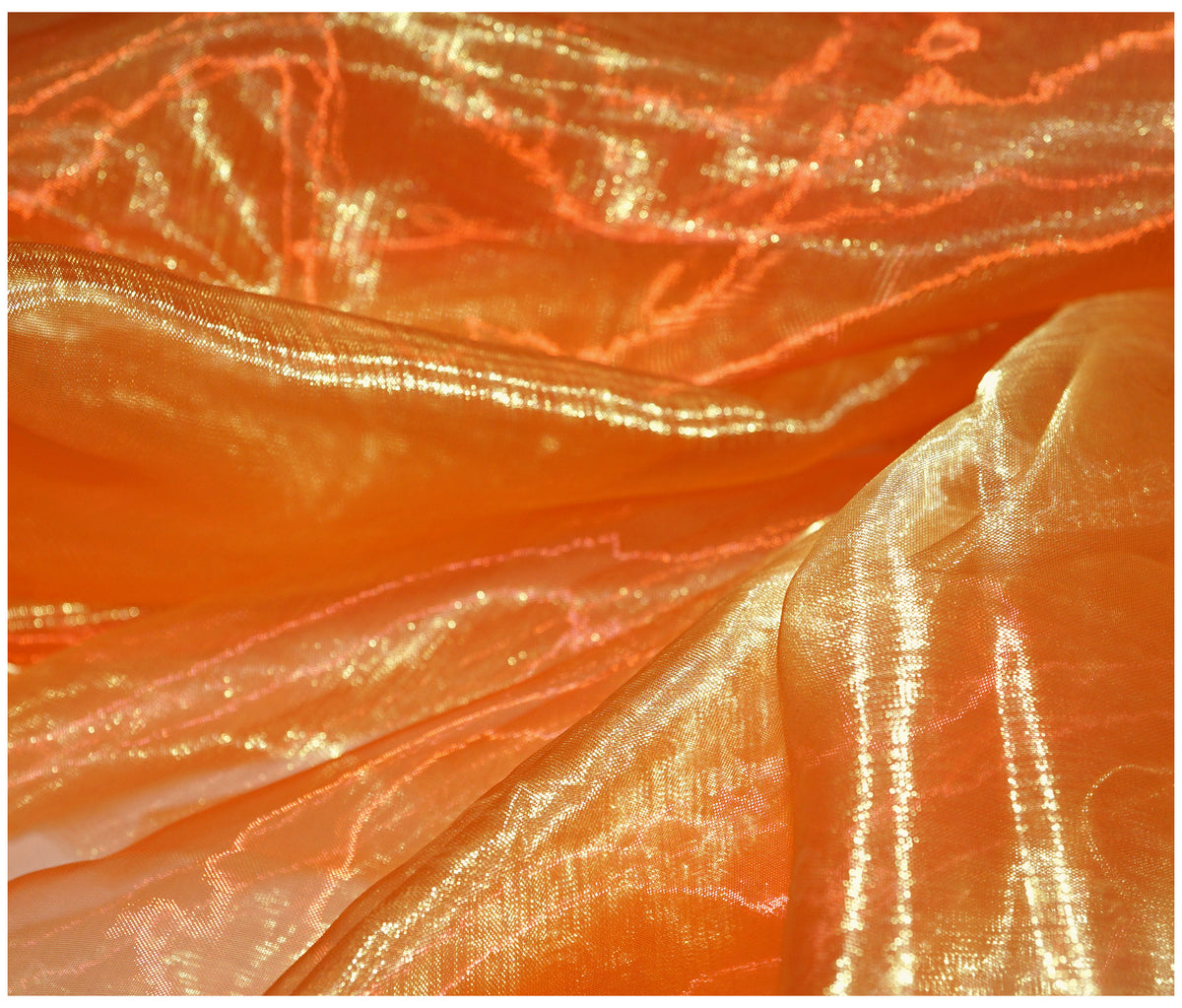 Fiery Orange Organza - The Fabric Trade