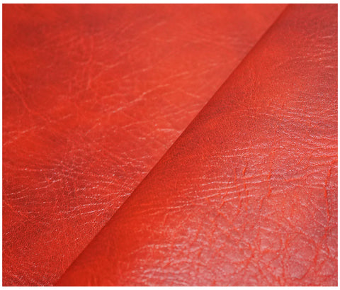 Fire Red Chester Faux Leather - The Fabric Trade