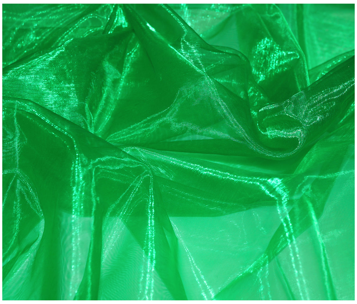 Flo Green Organza - The Fabric Trade