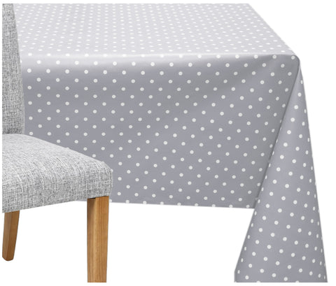 Grey Small Spots Tablecloth - The Fabric Trade