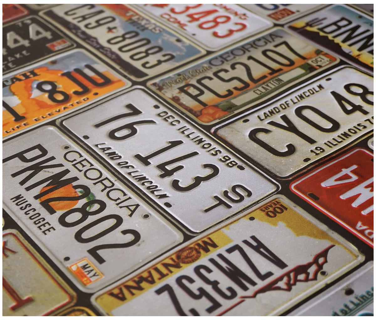 License Plates Tablecloth - The Fabric Trade