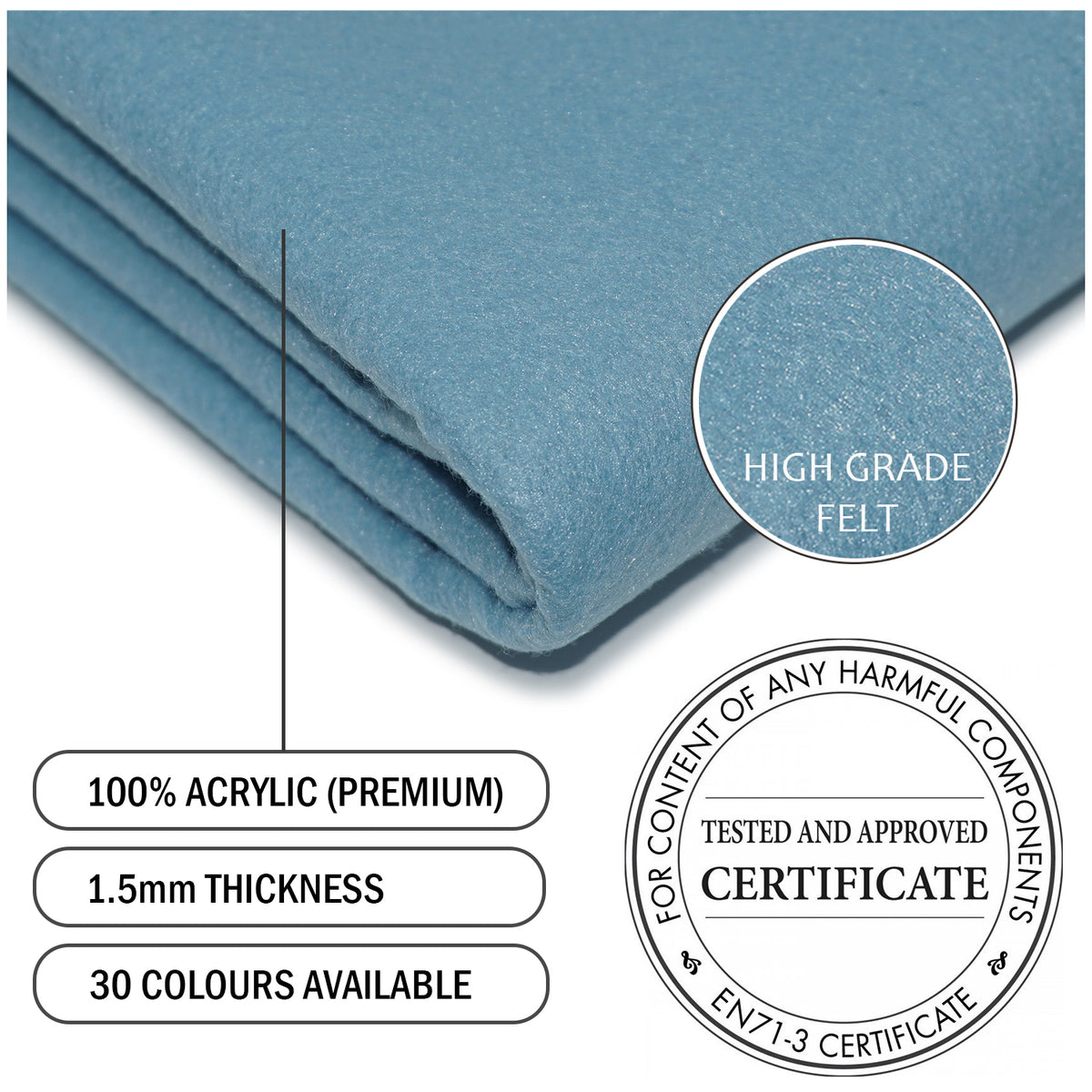 Light Blue Felt - The Fabric Trade