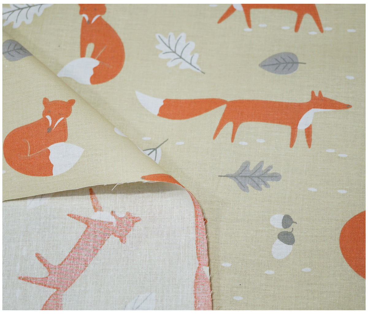 Mr Fox Lime Lifestyle Printed 100% Cotton - The Fabric Trade