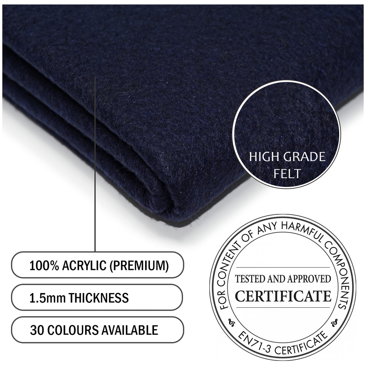 Navy Felt - The Fabric Trade